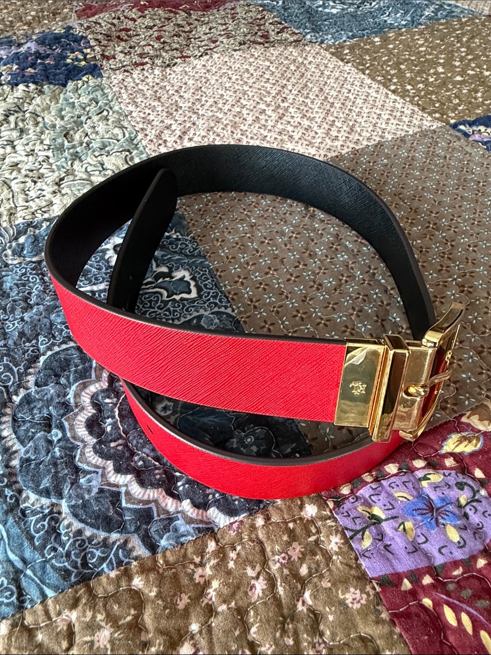 Lauren Ralph Lauren - Women's Reversible Crosshatch Leather Belt- S/M